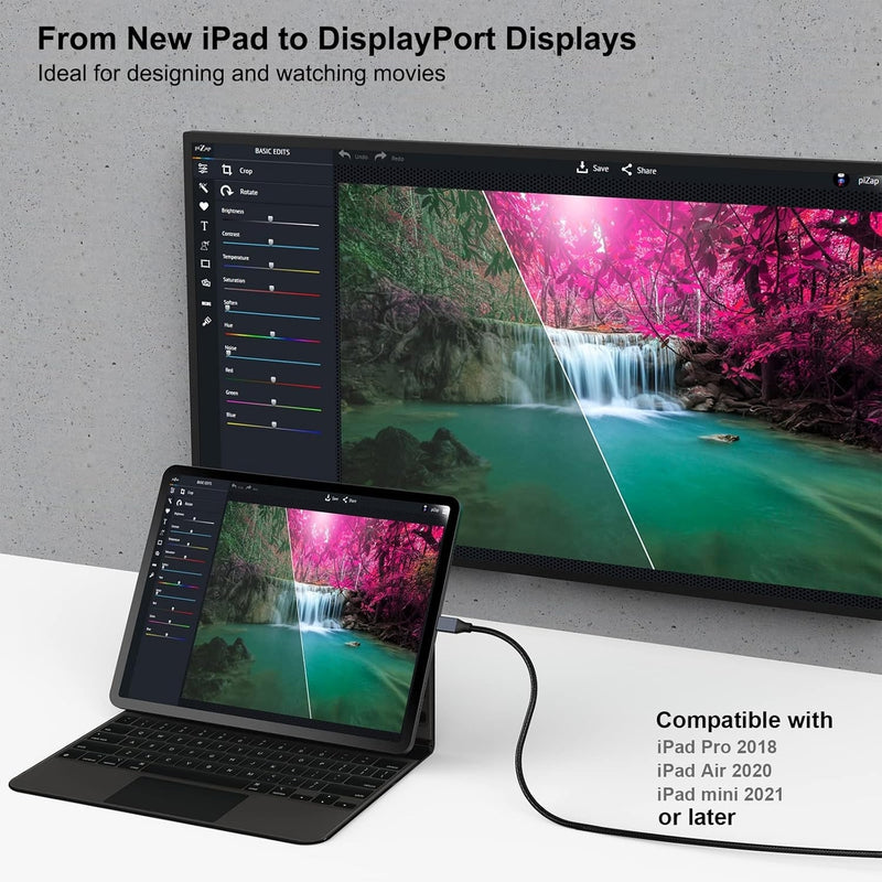 BENFEI 207GY-6F USB-C to DP 1.8M 8K@60Hz Thunderbolt 3