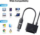 BENFEI 221BK USB 3.0 to SATA III Hard Drive Adapter for 2.5/3.5-inch HDD/SSD with 12V/2A Power Adapter, Support UASP