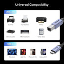 BENFEI 405GY-1.5M USB B to USB C Printer Cable, Nylon Braided, Premium Aluminium Alloy Case 1.5M