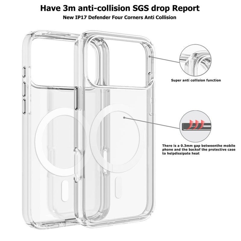 UTIA Ultimake Shockproof Transparent Case Cover With Magnetic Ring for iPhone 17 Air