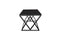 Alsea Side Table Black Base - Black Glass