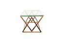 Alsea Side Table Gold Base - Clear Glass