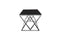Alsea Side Table Silver Base - Black Glass