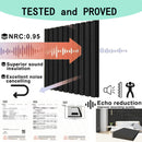 4 Pcs 60cm x 60cm Wall Panel Wood Slat Acoustic Panels Sound Absorbing Proof Panel for Wall Ceiling Decorative Black