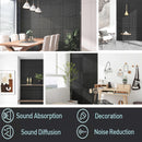4 Pcs 60cm x 60cm Wall Panel Wood Slat Acoustic Panels Sound Absorbing Proof Panel for Wall Ceiling Decorative Black