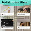 4 Pcs 60cm x 60cm Wall Panel Wood Slat Acoustic Panels Sound Absorbing Proof Panel for Wall Ceiling Decorative Black