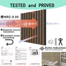 4 Pcs 60cm x 60cm Wall Panel Wood Slat Acoustic Panels Sound Absorbing Proof Panel for Wall Ceiling Decorative Walnut