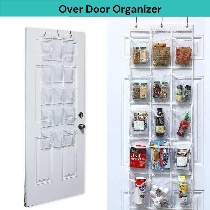 15 Pockets Over The Door Rack Hanging Kitchen Organizer Pantry Organizer Shoe Storage