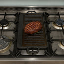 50 cm Reversible Cast Iron Grill & Griddle -Dual-Sided (Flat & Ribbed), Pre-Seasoned, Handles, for Stove-Top & Outdoor Use