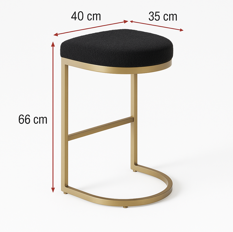 Interior Ave - Royale Black Boucle Kitchen Bar Stool