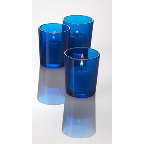 40 Pack Blue Glass Votive Tealight Candle Holders House Party Cenrepiece Xmas Wedding Decor Glass Candlestick Party Decorations Bridal Baby Shower Event