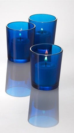 40 Pack Blue Glass Votive Tealight Candle Holders House Party Cenrepiece Xmas Wedding Decor Glass Candlestick Party Decorations Bridal Baby Shower Event