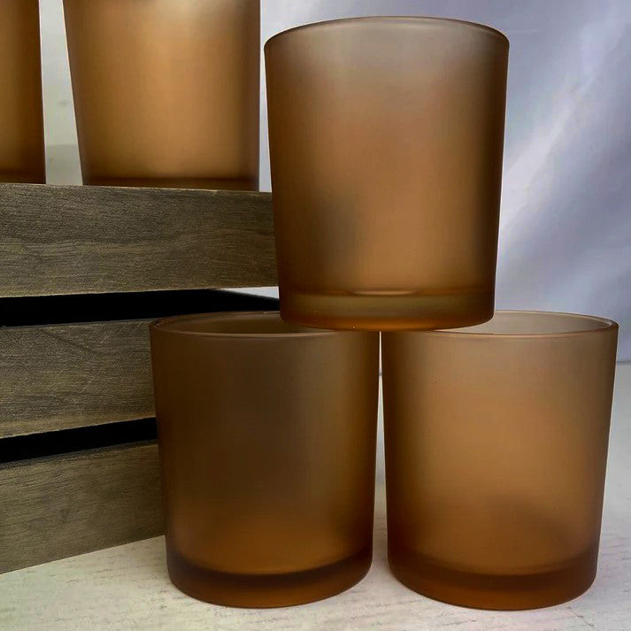 20 Pack Brown Frosted Glass Votive Tealight Candle Holders House Party Cenrepiece Xmas Wedding Decor Glass Candlestick Party Decorations Bridal Valentines Event