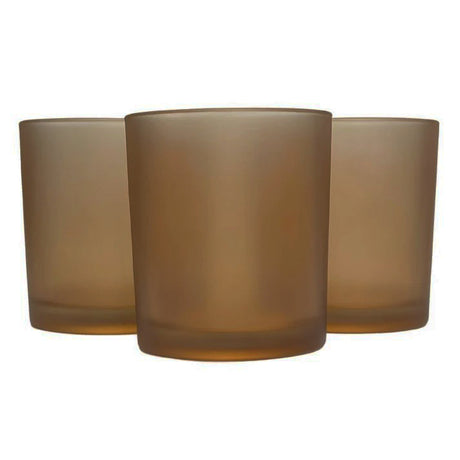 20 Pack Brown Frosted Glass Votive Tealight Candle Holders House Party Cenrepiece Xmas Wedding Decor Glass Candlestick Party Decorations Bridal Valentines Event