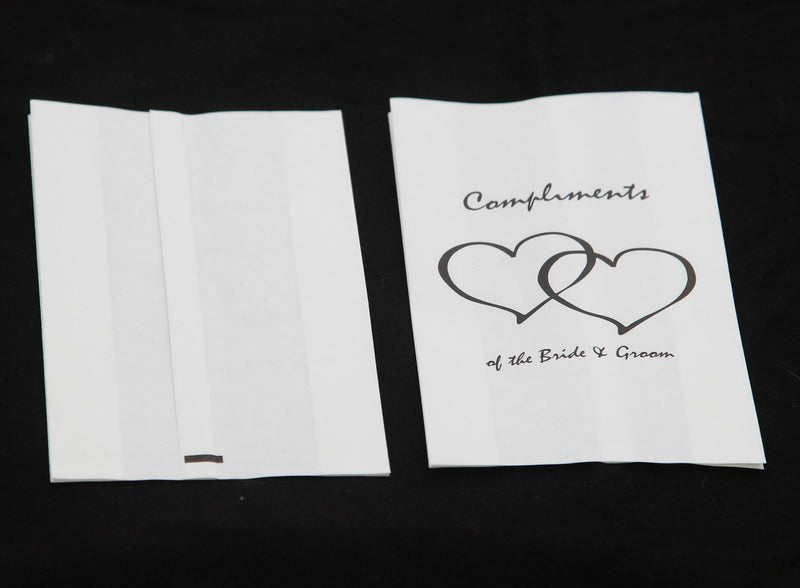 100 Pack Wedding Cake Bags Greaseproof Wax Paper Slice Take Home Favour Heart n Message