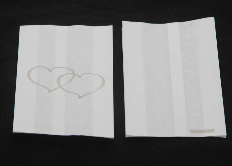 100 Pack Wedding Cake Bags Greaseproof Wax Paper Slice Take Home Favour Large Silver Heart