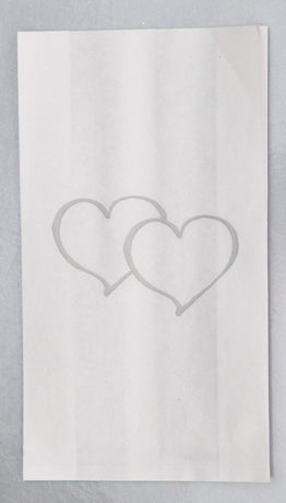 150 Pack Wedding Cake Bags Greaseproof Wax Paper Slice Take Home Favour Large Silver Heart