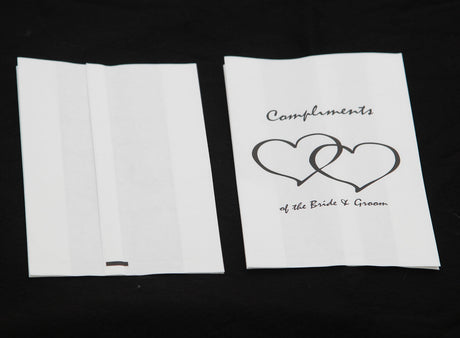 200 Pack Wedding Cake Bags Greaseproof Wax Paper Slice Take Home Favour Heart n Message