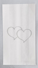 200 Pack Wedding Cake Bags Greaseproof Wax Paper Slice Take Home Favour Large Silver Heart