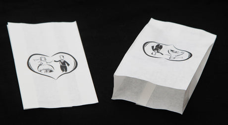 200 Pack Wedding Cake Bags Greaseproof Wax Paper Slice Take Home Favour Bride Groom in Heart