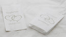 50 Pack Wedding Cake Bags Greaseproof Wax Paper Slice Take Home Favour Silver Heart n Message