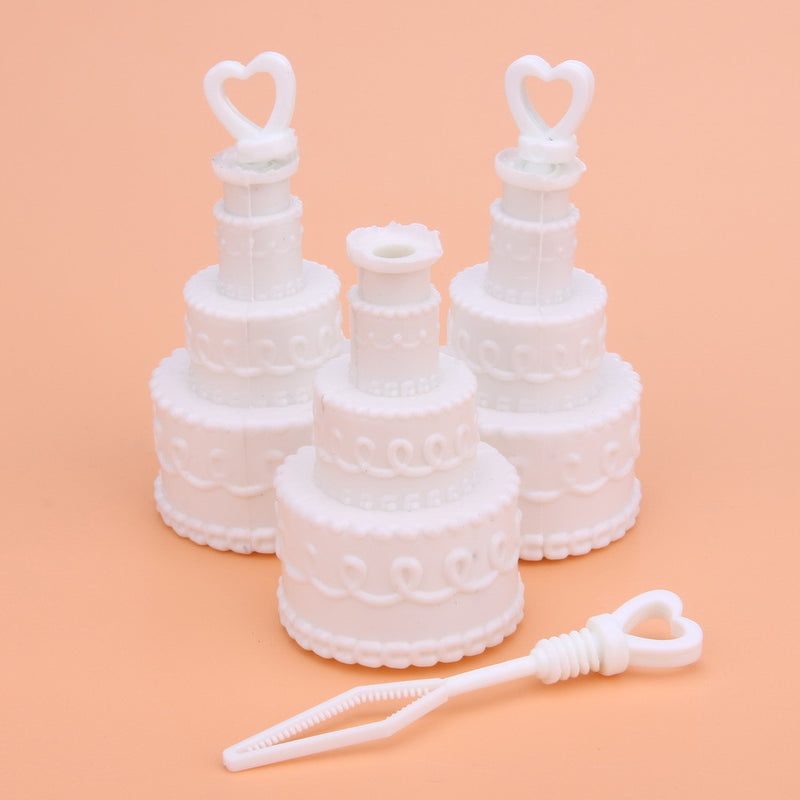 100 Pack Wedding Cake Blow Bubble Bottles White Plastic 6cm High Bomboniere Favour Guest Gift