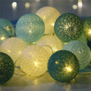 20 Ball Green 3m String Light Battery Box 5cm Cotton Ball  Christmas Birthday Garden Special Occasion Decoration