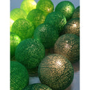 50 Ball Green Mix LONG 5m String Light Battery Box 5cm Cotton Ball  Christmas Birthday Garden Special Occasion Decoration