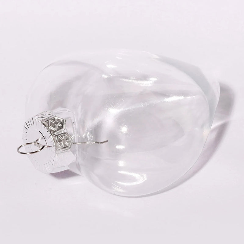 5 Pack Iridescent Glass Heart Ornaments Fillable Baubles for Christmas Party Wedding DIY Craft Decorations