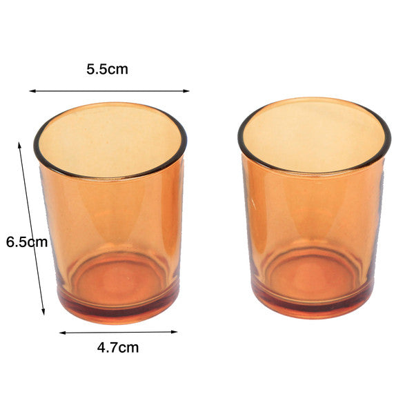 10 Pack Orange Glass Votive Tealight Candle Holders House Party Cenrepiece Xmas Wedding Decor Glass Candlestick Party Decorations Bridal Baby Shower Event