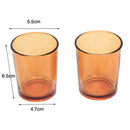 40 Pack Orange Glass Votive Tealight Candle Holders House Party Cenrepiece Xmas Wedding Decor Glass Candlestick Party Decorations Bridal Baby Shower Event