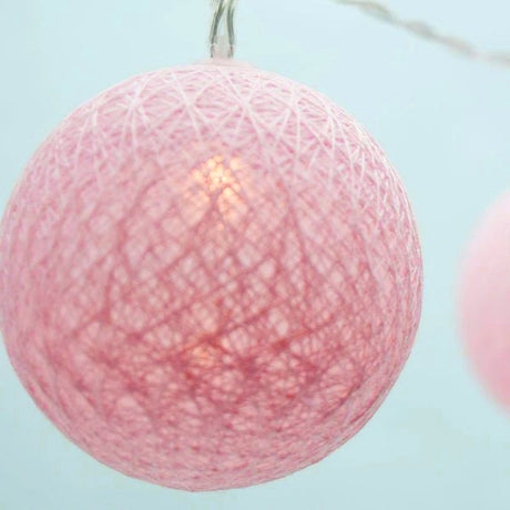 20 Ball Pastel Pink 3m String Light Battery Box 5cm Cotton Ball  Christmas Birthday Bbay Girl Special Occasion Decoration
