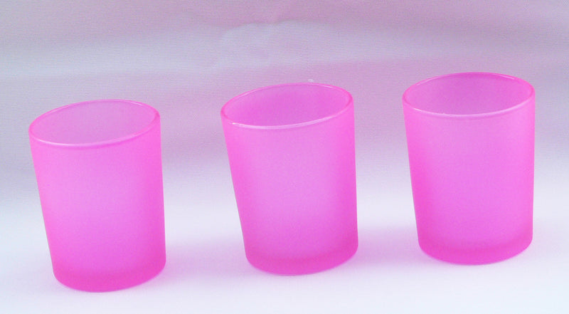20 Pack Pink Frosted Glass Votive Tealight Candle Holders House Party Cenrepiece Xmas Wedding Decor Glass Candlestick Party Decorations Bridal Valentines Event