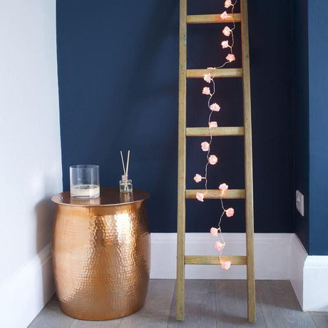 50 Pink Rose 3D Fairy Lights 5M LONG String, Battery (AA) Indoor & Outdoor Decorations Wedding Valentines Romantic Room Table Lighting