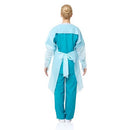 15 Pcs Disposable PPE Gown Protective Workwear Suit Thumb Hook Sleeve Coverall Apron Blue Medical Cleaning Painting