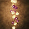 1 Set of Purple n White 5cm Rattan Cane 50 Ball Battery Powered LONG 5m String Lights Christmas Gift Home Wedding Party Bedroom Decoration Table Centrepiece