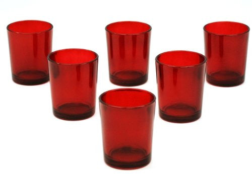 20 Pack Red Glass Votive Tealight Candle Holders House Party Cenrepiece Xmas Wedding Decor Glass Candlestick Party Decorations Bridal Valentines Event