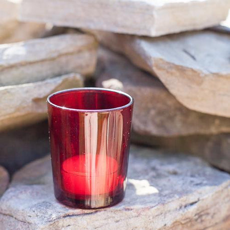 40 Pack Red Glass Votive Tealight Candle Holders House Party Cenrepiece Xmas Wedding Decor Glass Candlestick Party Decorations Bridal Valentines Event