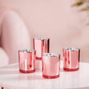 10 Pack Rose Gold Pink Votive Tealight Candle Holders Valentines Day Mercury  Wedding Decor Glass Candlestick Party Decorations Bridal Baby Shower Event