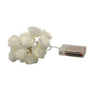 50 White Rose 3D Fairy Lights 5M LONG String, Battery (AA) Indoor & Outdoor Decorations Wedding Valentines Romantic Room Table Lighting