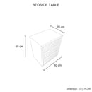 Bedside Table MDF Brown Colour Waveform Design Three Drawers