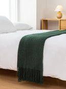 Gioia Casa Micro Plush Knitted Woven Throw Blanket - Forest