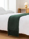 Gioia Casa Micro Plush Knitted Woven Throw Blanket - Forest