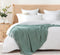 Gioia Casa Micro Plush Knitted Woven Throw Blanket - Seafoam