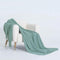 Gioia Casa Micro Plush Knitted Woven Throw Blanket - Seafoam