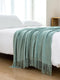 Gioia Casa Micro Plush Knitted Woven Throw Blanket - Seafoam