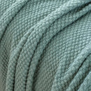 Gioia Casa Micro Plush Knitted Woven Throw Blanket - Seafoam