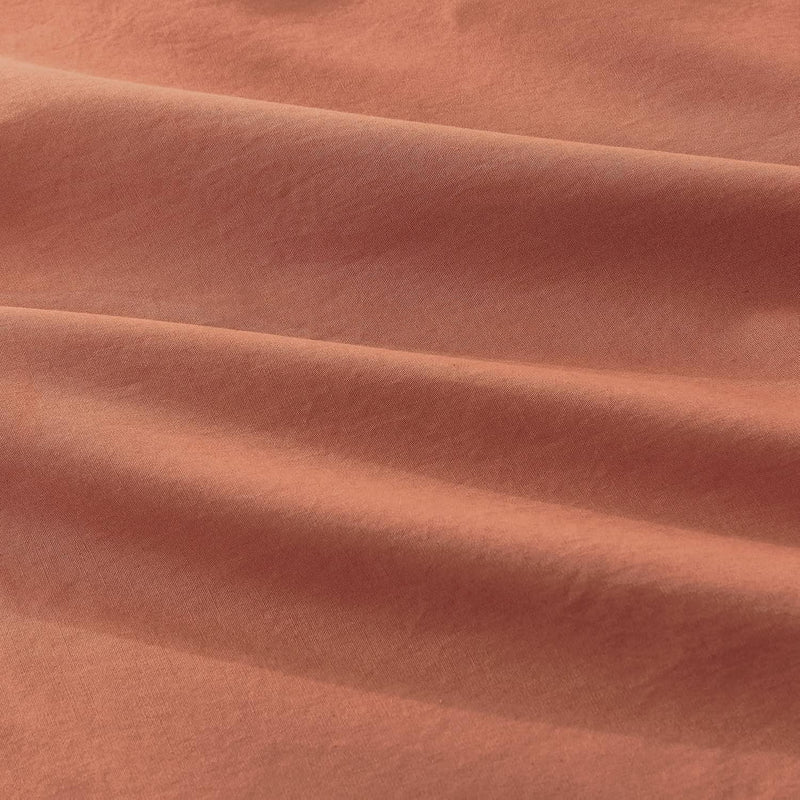 100% Cotton Vintage Washed Bed Quilt Cover Set - Brick - Single