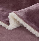 2-in-1 Teddy Sherpa Quilt Cover Set (Mauve, Double)