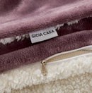 2-in-1 Teddy Sherpa Quilt Cover Set (Mauve, Double)